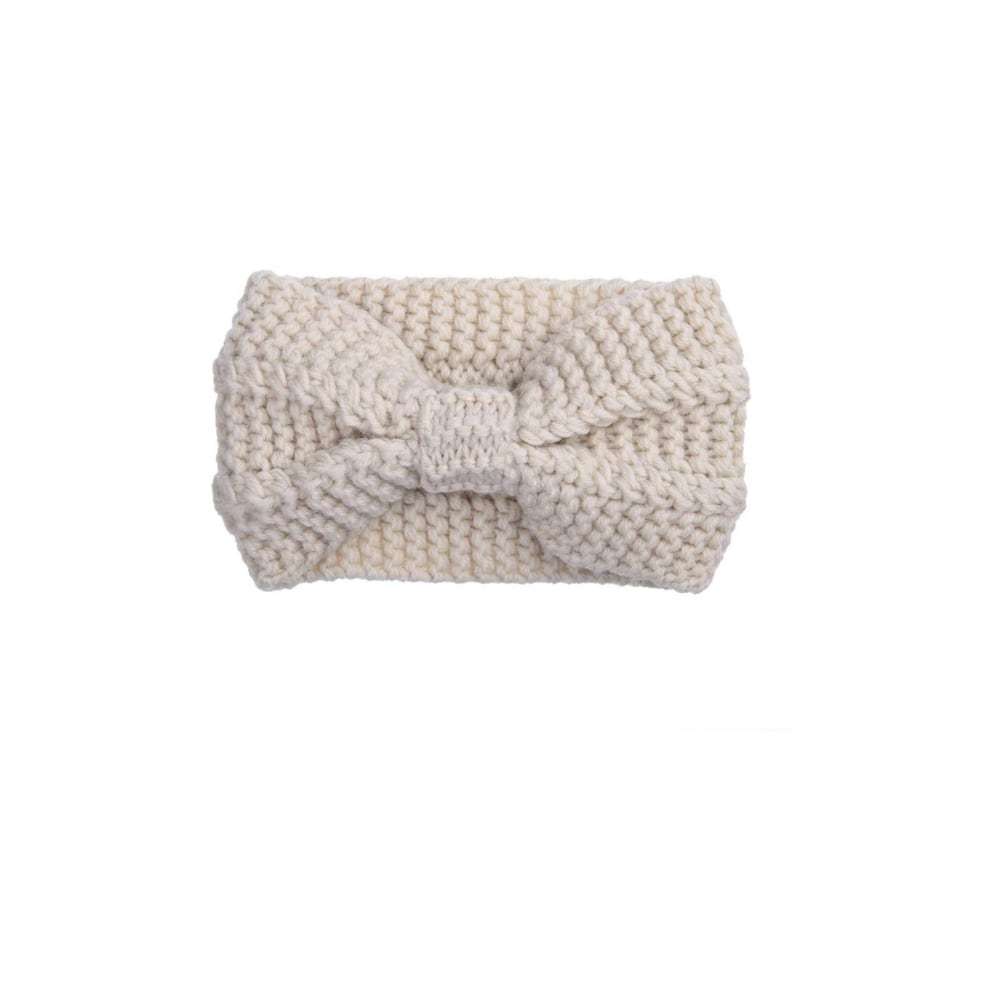 Beige knit Winter headband ear warmer